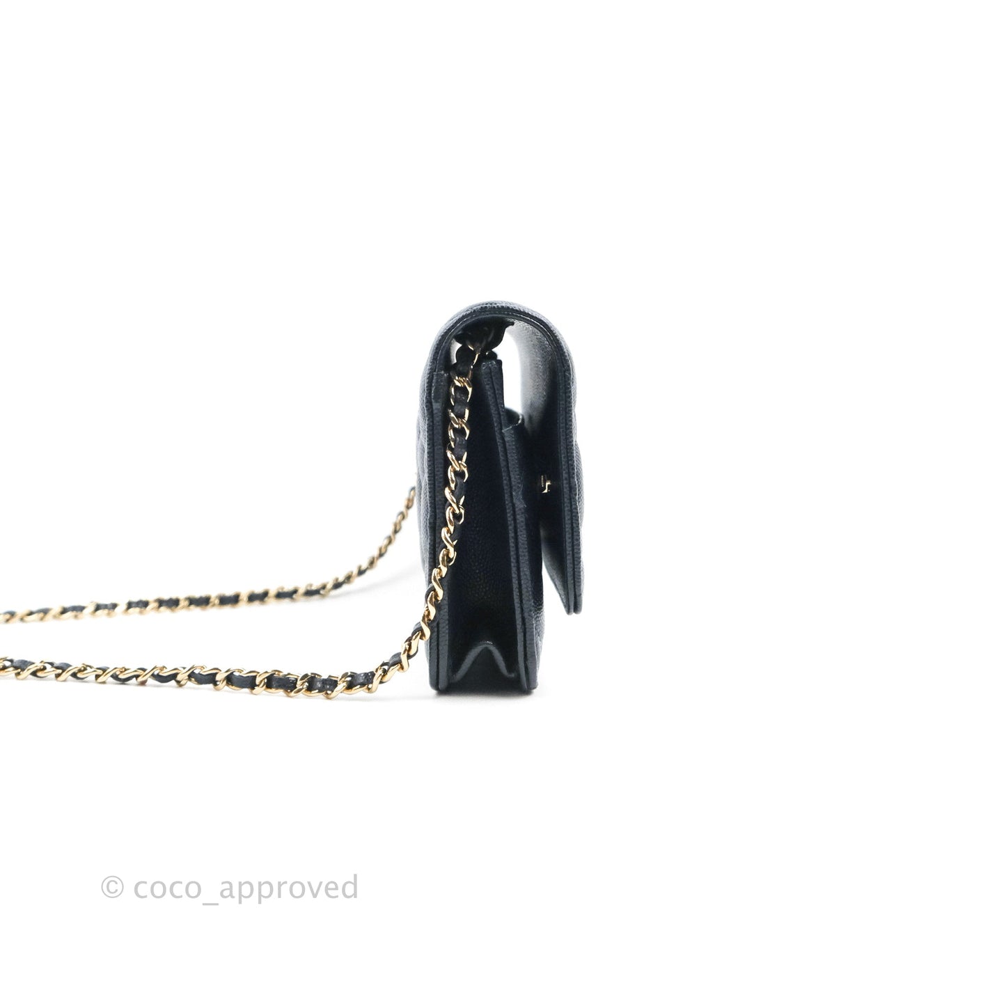 Chanel Quilted Classic Wallet on Chain WOC Navy Caviar Gold Hardware