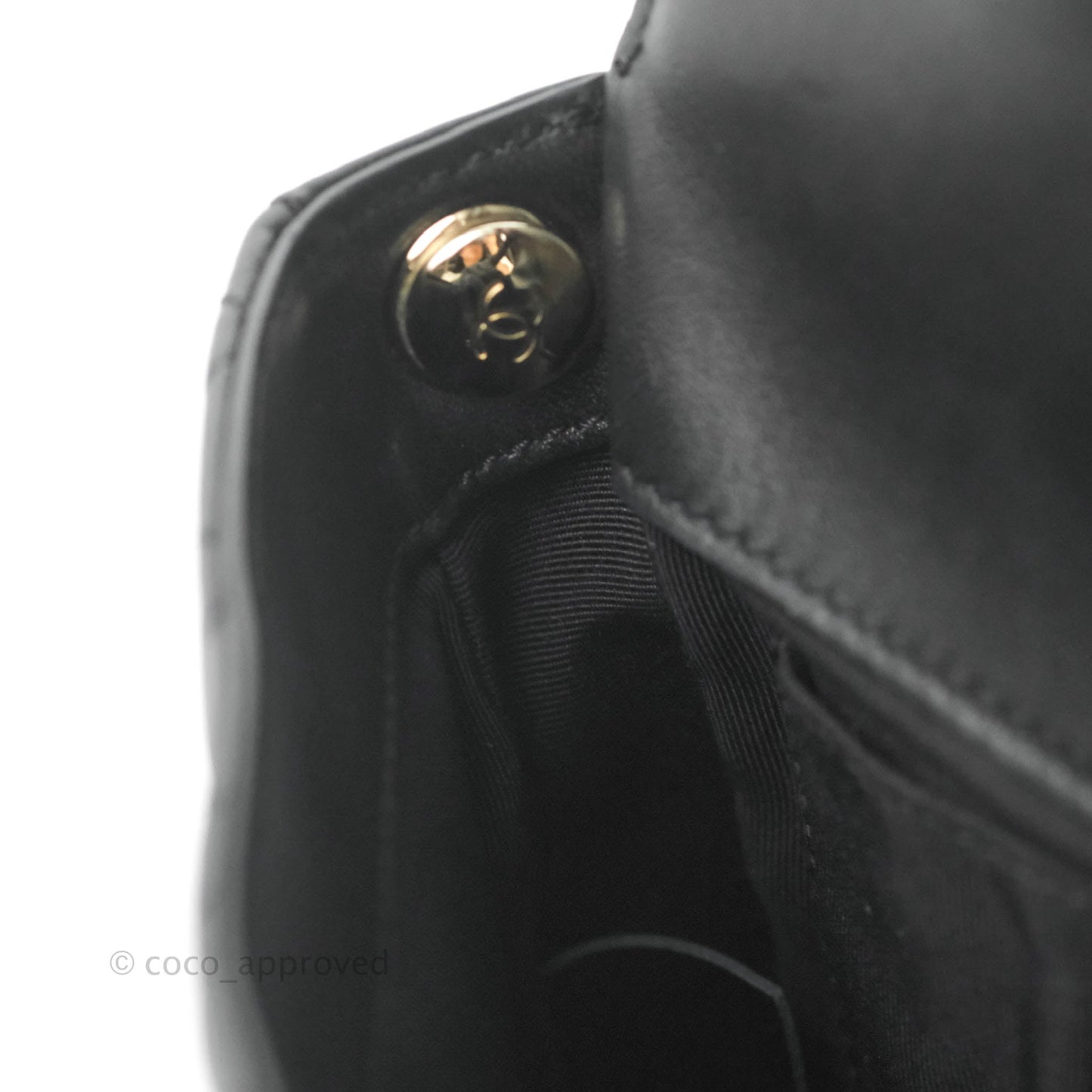 Chanel Classic Twin Flap Bag Side Pack Black Lambskin Gold Hardware