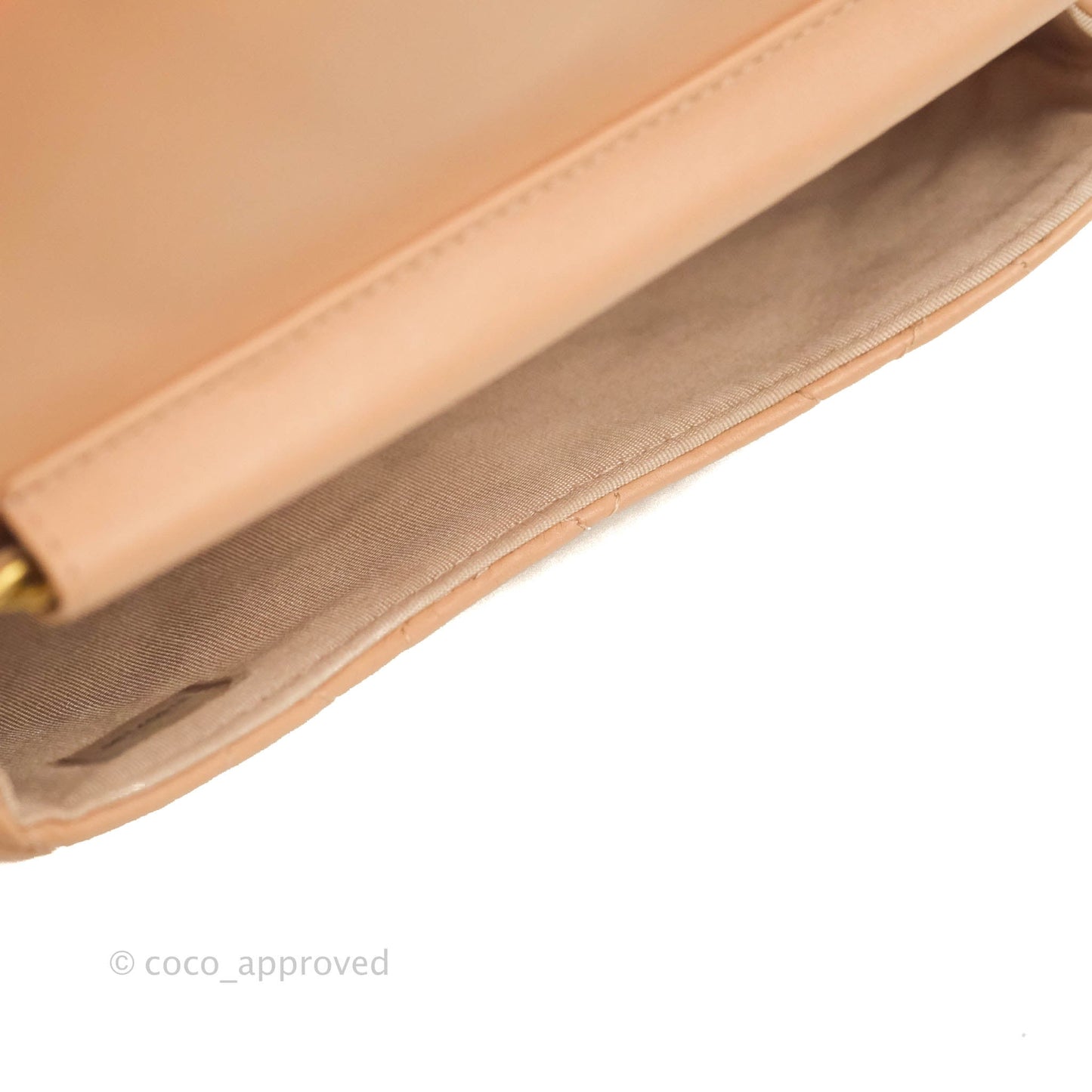Chanel Clutch with Chain Beige Pink Calfskin Aged Gold Hardware