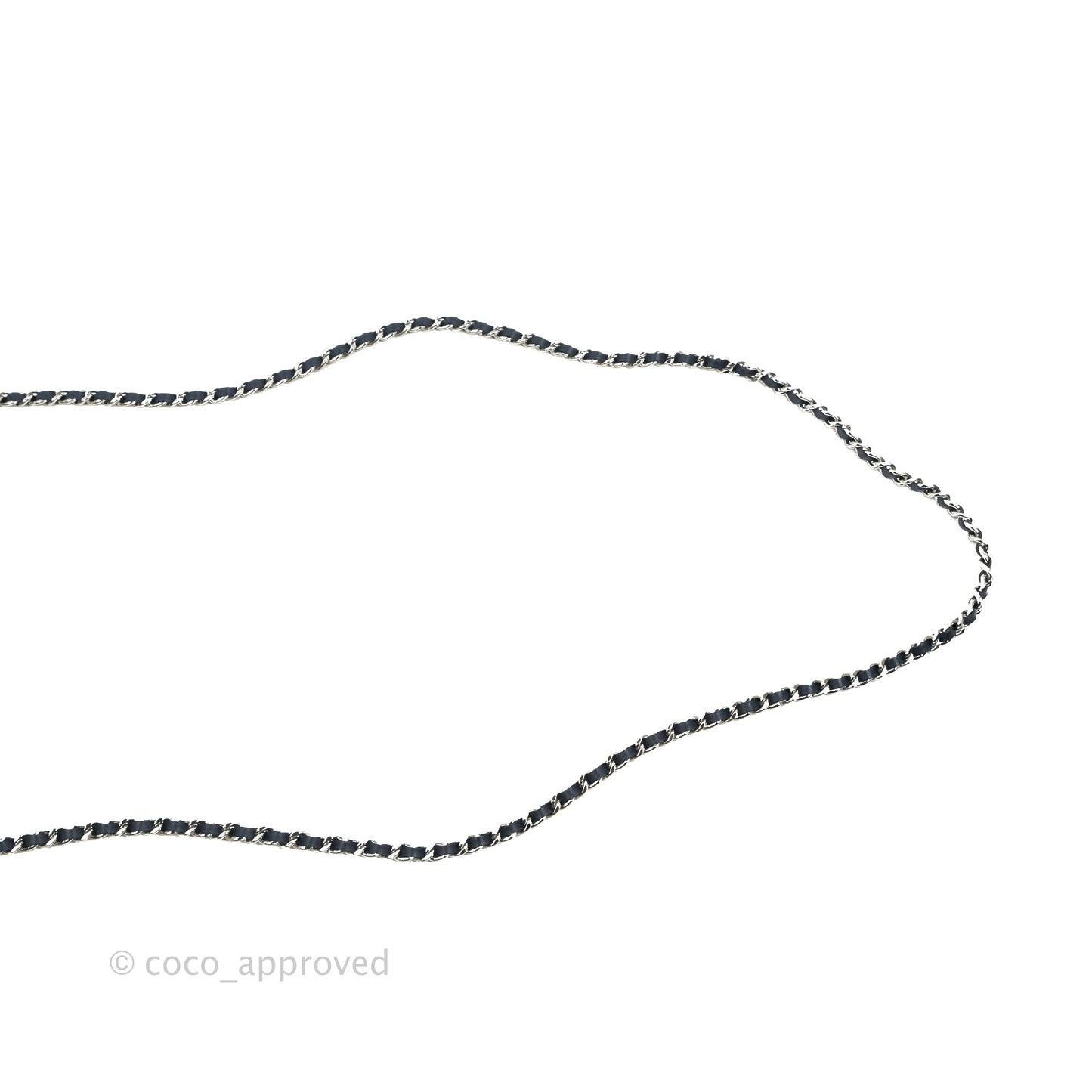 Chanel Quilted Chain Around Wallet on Chain WOC Dark Blue Denim Silver Hardware