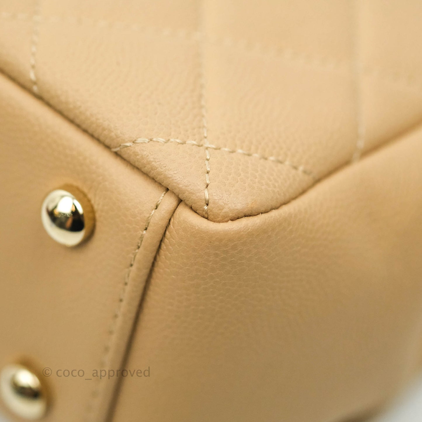 Chanel Quilted Small Business Affinity Flap Dark Beige Caviar Light Gold Hardware
