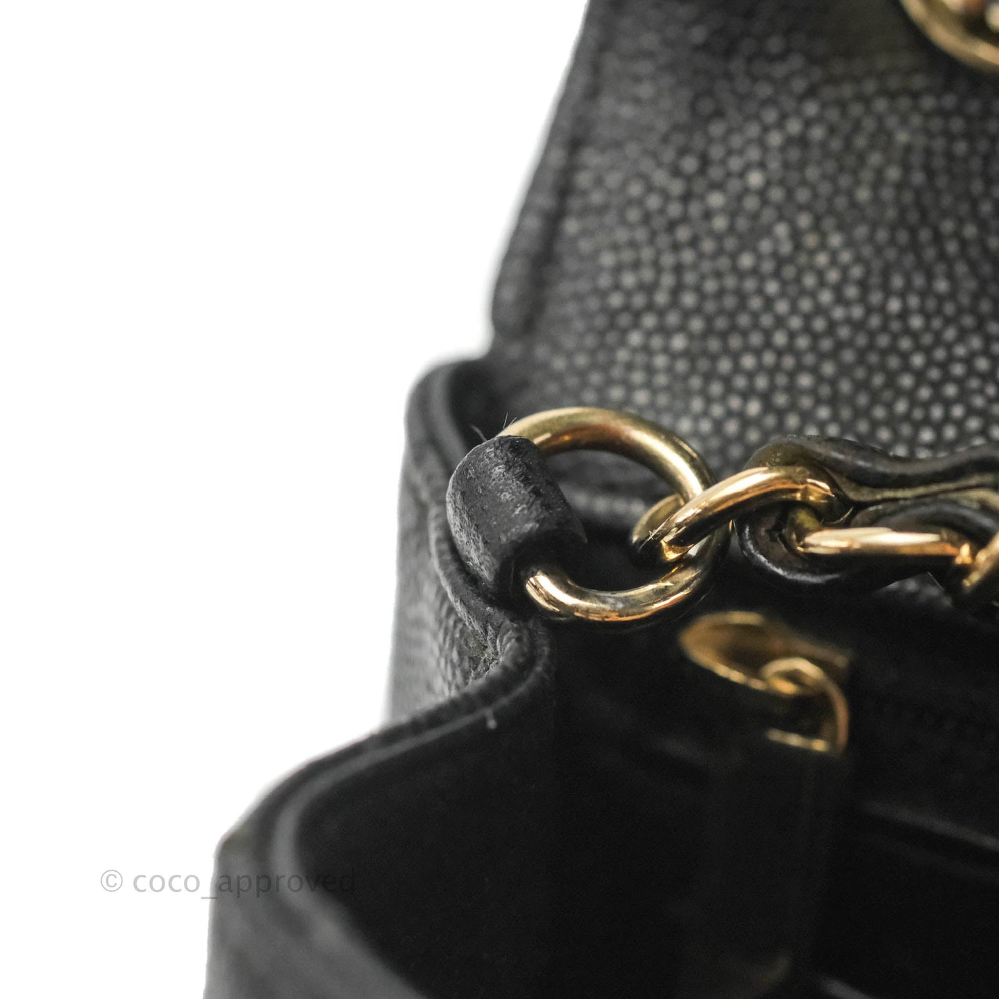 Chanel Classic Mini Rectangular Flap Black Caviar Gold Hardware 17C