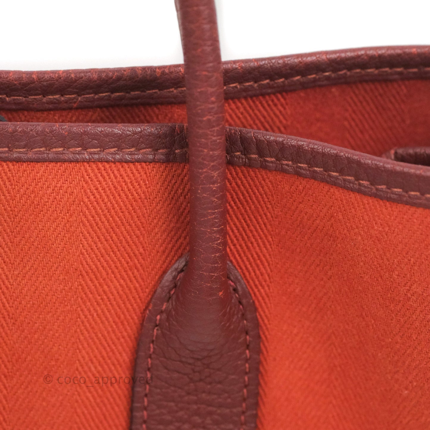 Hermes Garden Party 30 Brick/ Burgundy Canvas Negonda