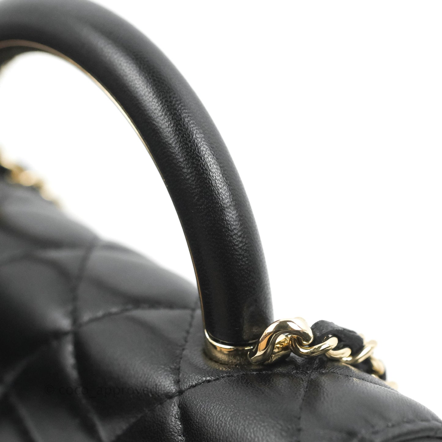 Chanel Quilted Top Handle Wallet on Chain WOC Black Lambskin Gold Hardware