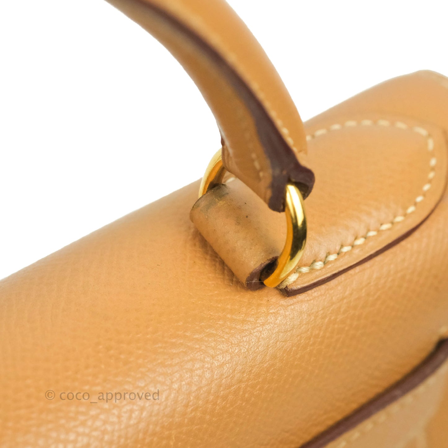 Hermès Vintage Kelly 28 Gold Natural Courchevel Sellier Gold Hardware