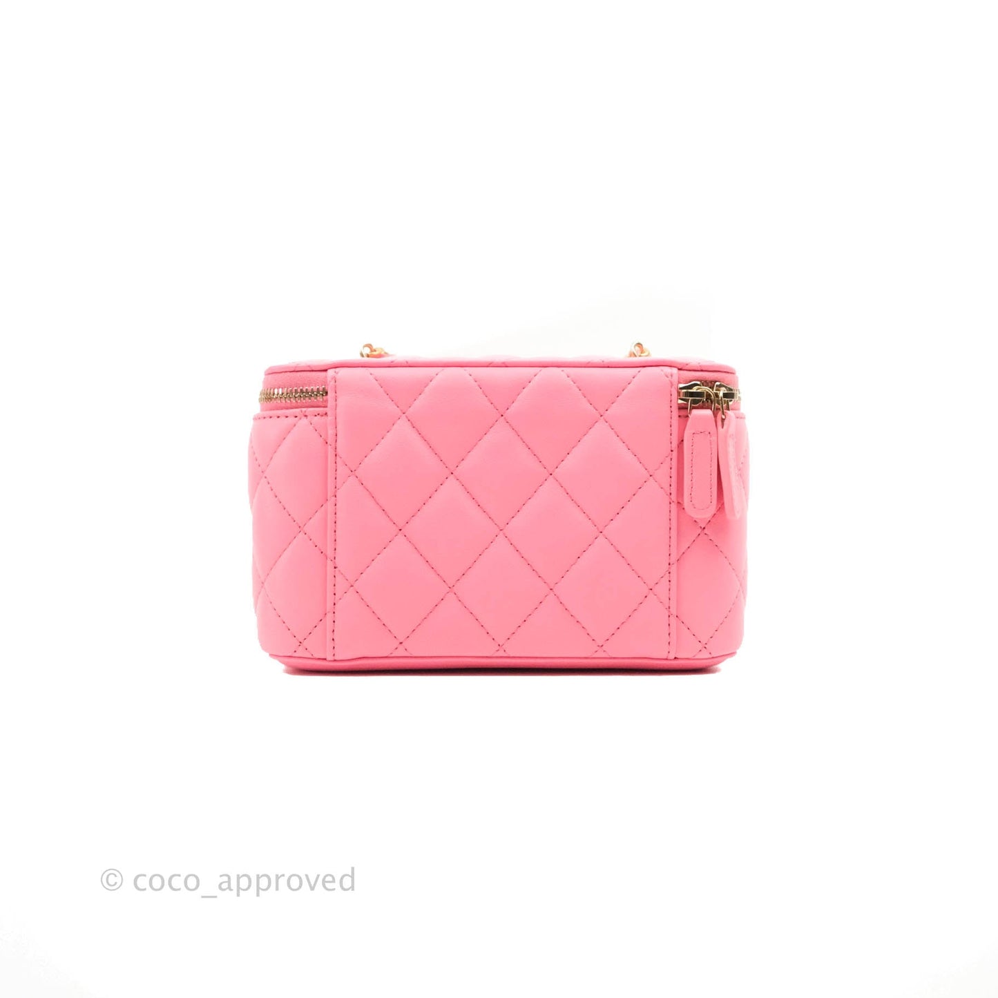 Chanel Vanity with Pearl Crush Chain Pink Lambskin Aged Gold Hardware