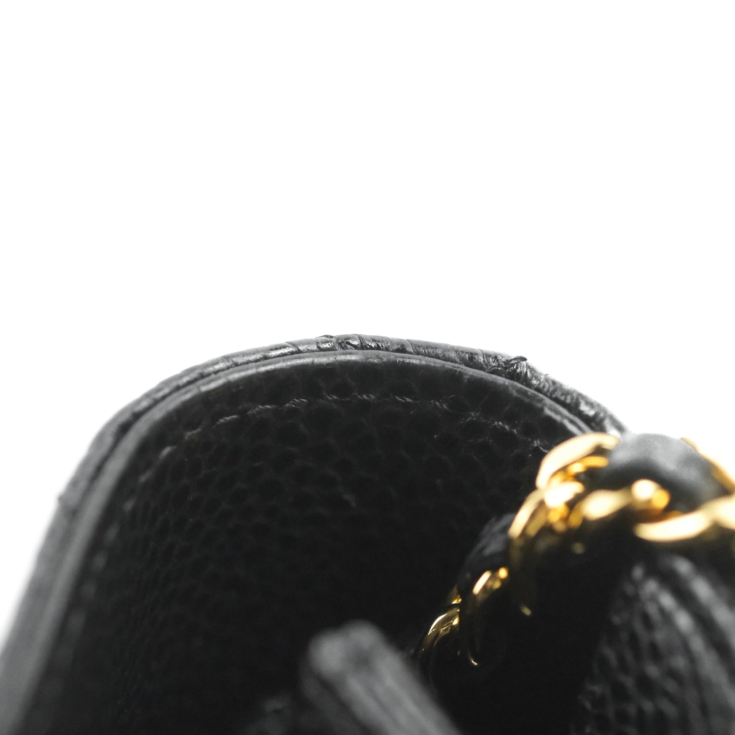 Chanel Quilted CC Chain Wallet on Chain WOC Black Caviar Gold Hardware