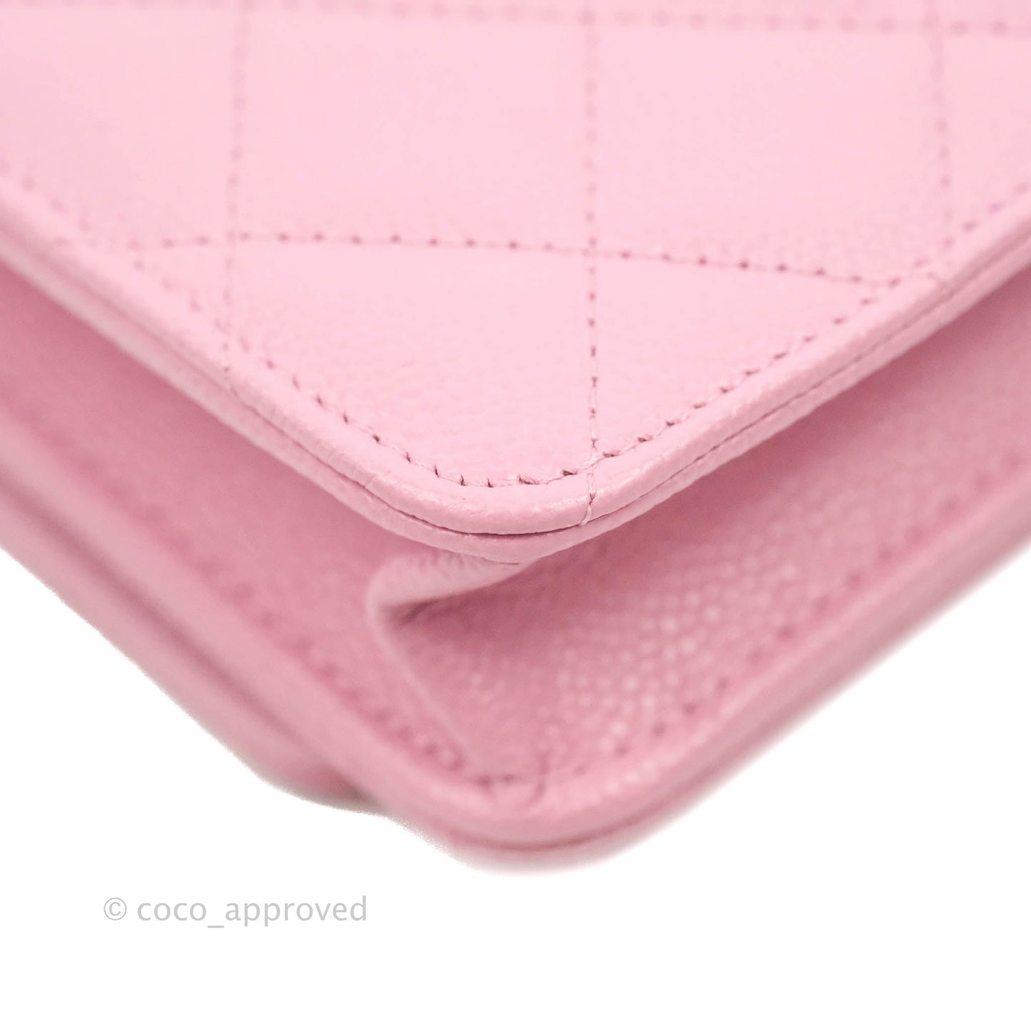 Chanel Top Handle Wallet On Chain WOC Pink Caviar Gold Hardware 22S