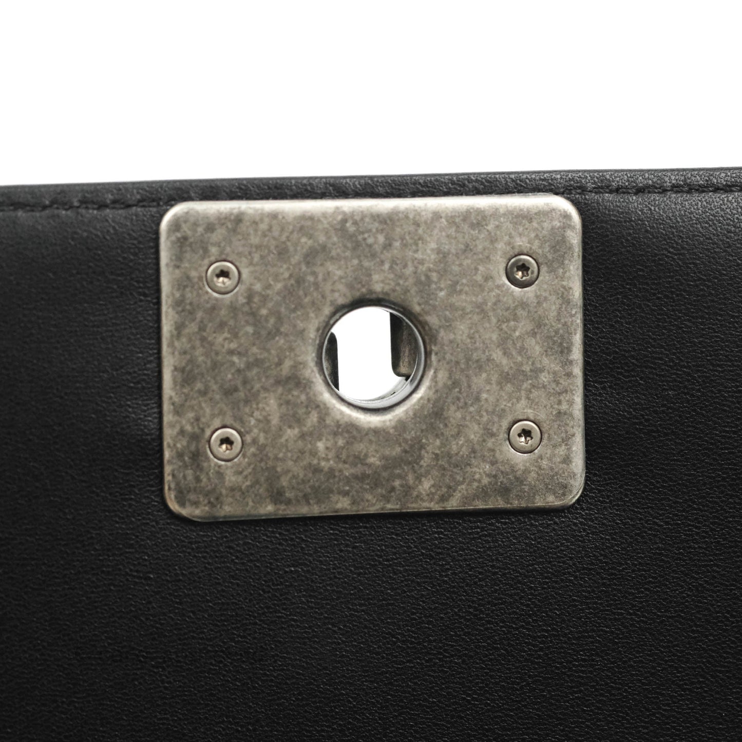 Chanel Quilted Medium Boy Black Lambskin Ruthenium Hardware