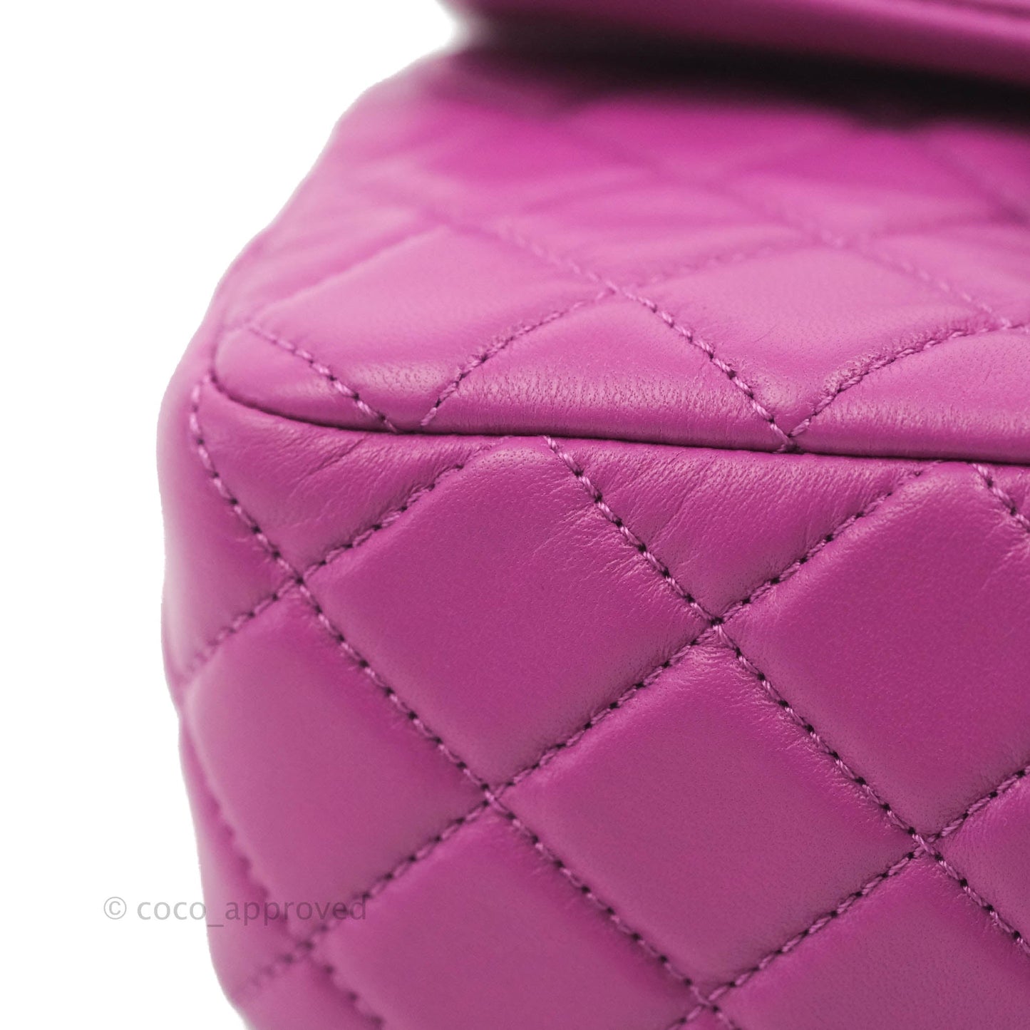 Chanel Mini Rectangular Pearl Crush Quilted Purple Lambskin Aged Gold Hardware