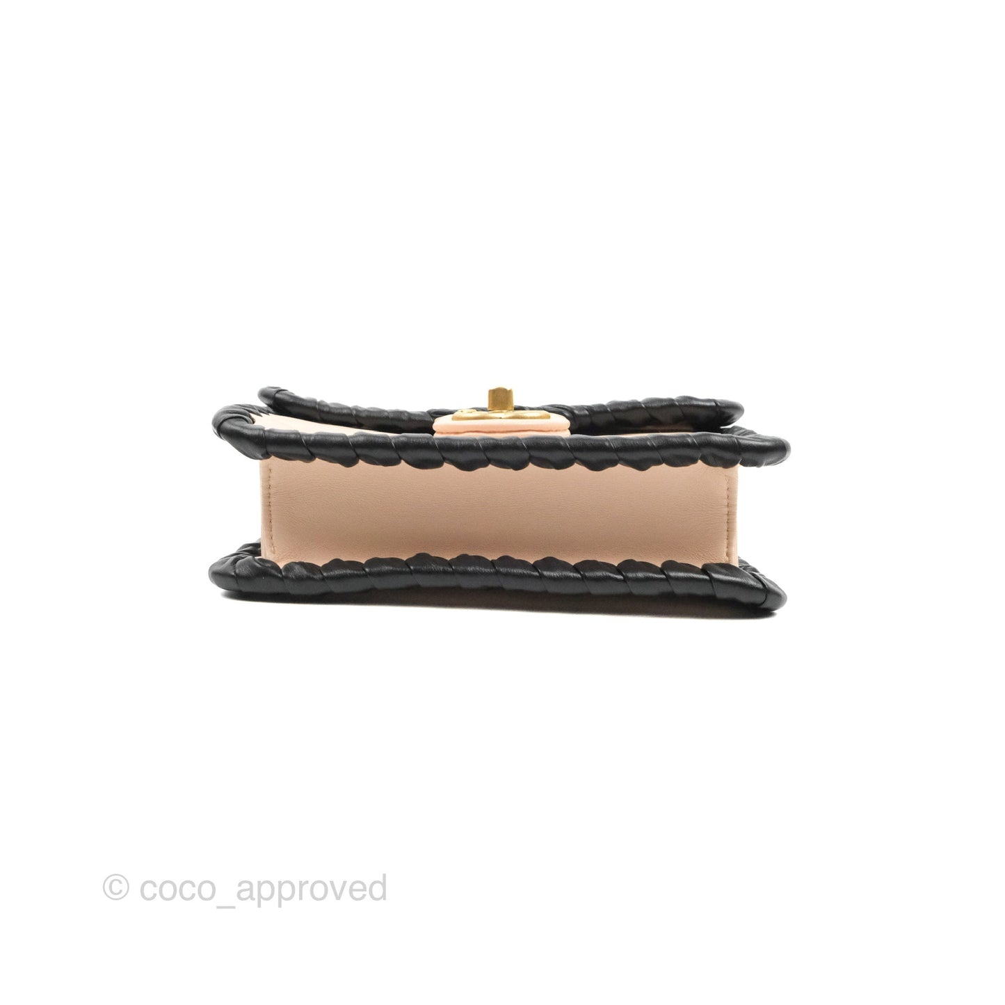 Chanel Mini My Own Frame Flap Braided Beige Pink Calfskin 22S