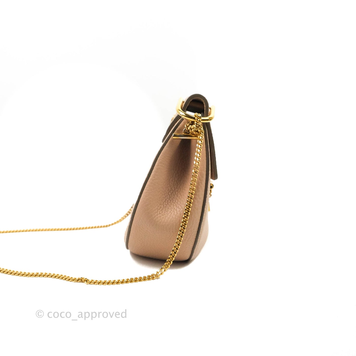 Chloe Drew Crossbody Bag Pink Grained Leather