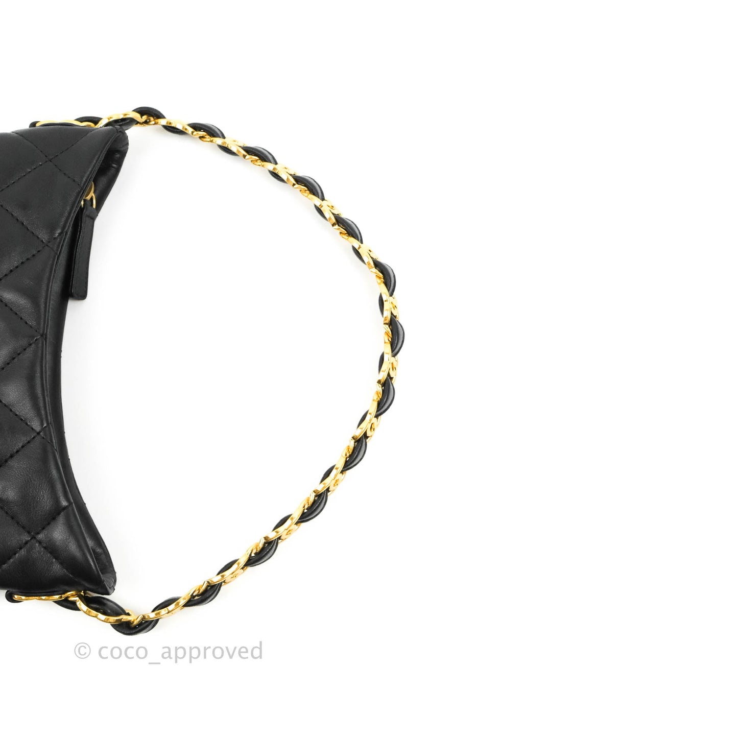 Chanel Small Hobo Bag CC Chain Black Calfskin Aged Gold Hardware 22K