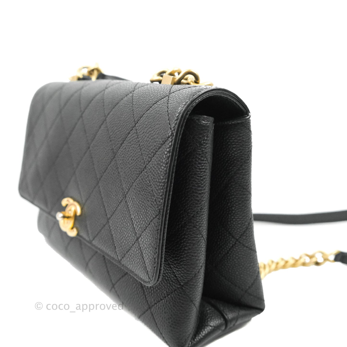 Chanel Chic Affinity Small Grained Calfskin Black Aged Gold Hardware