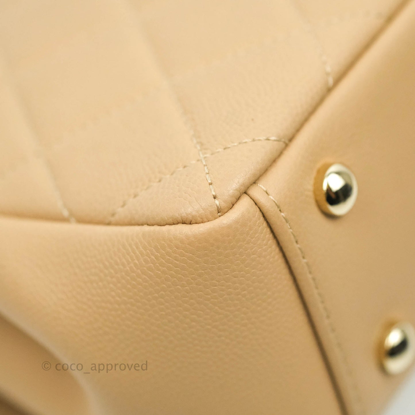 Chanel Quilted Small Business Affinity Flap Dark Beige Caviar Light Gold Hardware