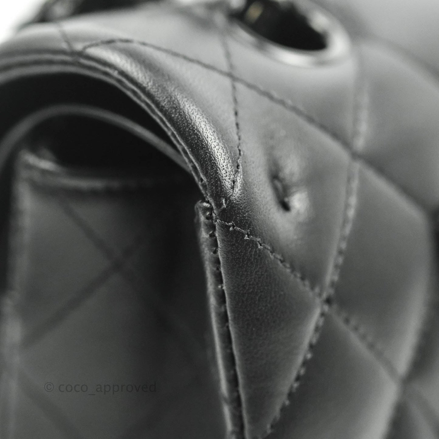 Chanel Classic Quilted M/L Medium Double Flap So Black Lambskin