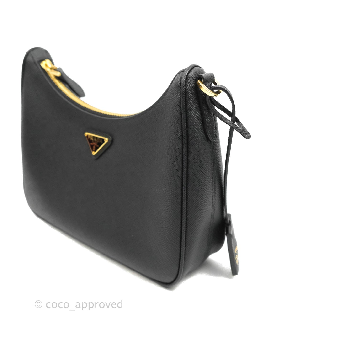Prada Re-Edition 2005 Black Saffiano Leather Bag Gold Hardware