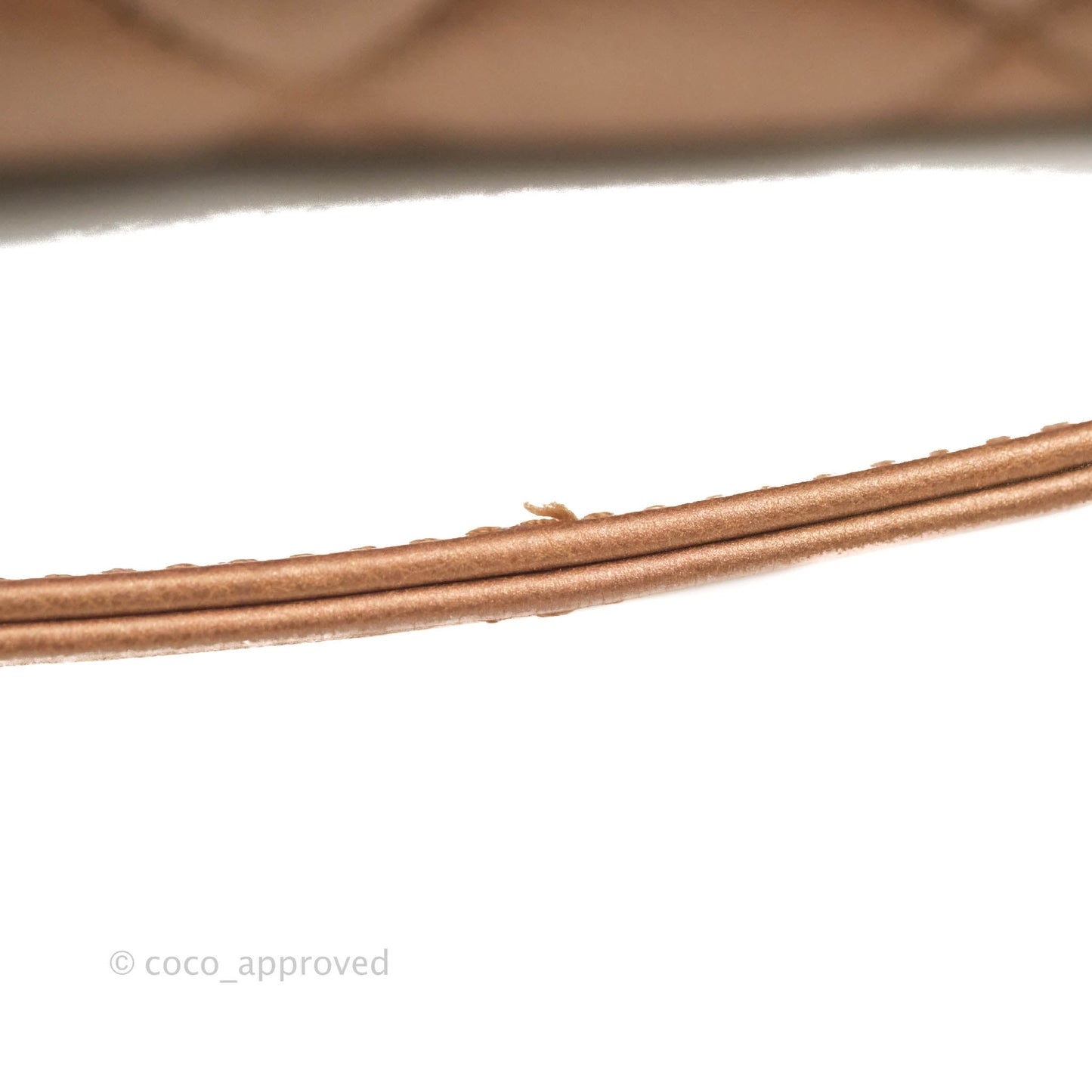 Chanel Iridescent Goatskin Quilted Small CC Eyelet Tote Copper Rose Gold