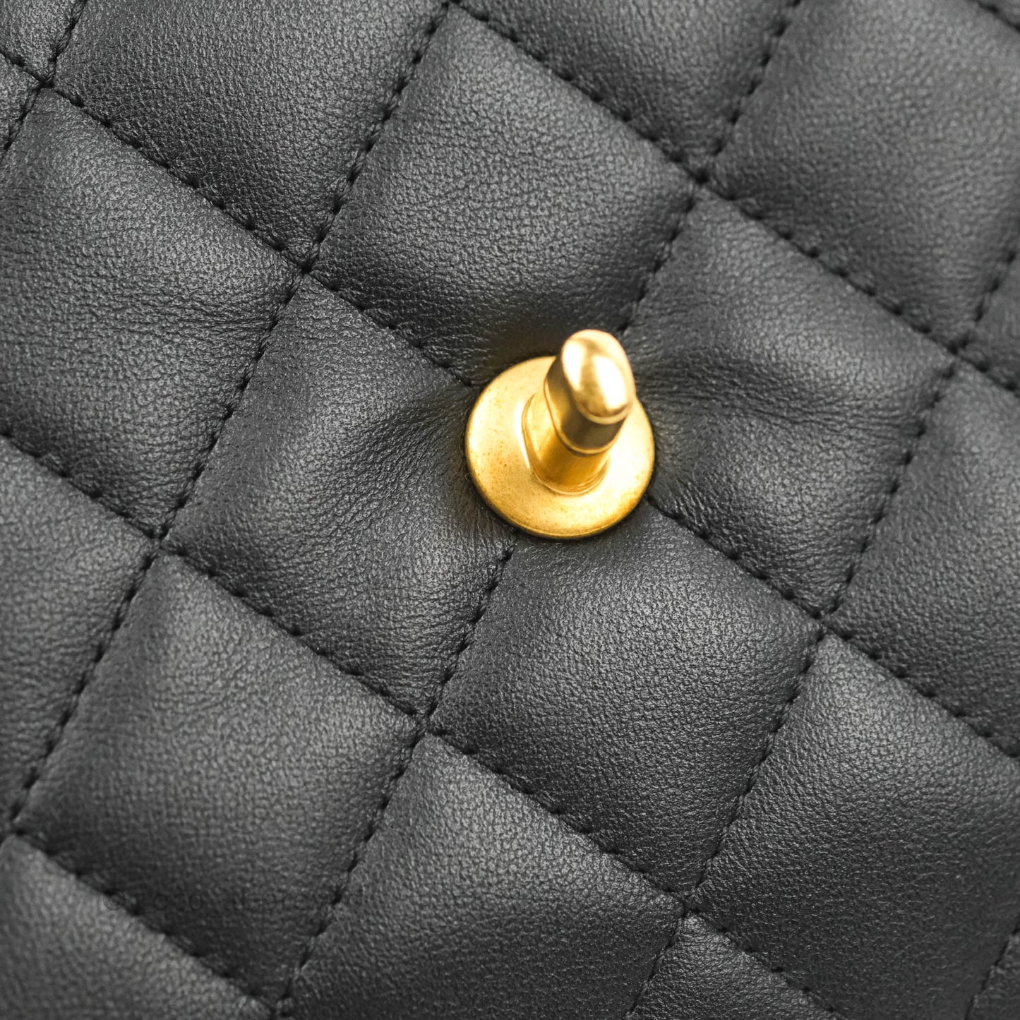 Chanel Small Chain Bar Flap Bag Black Calfskin Aged Gold Hardware