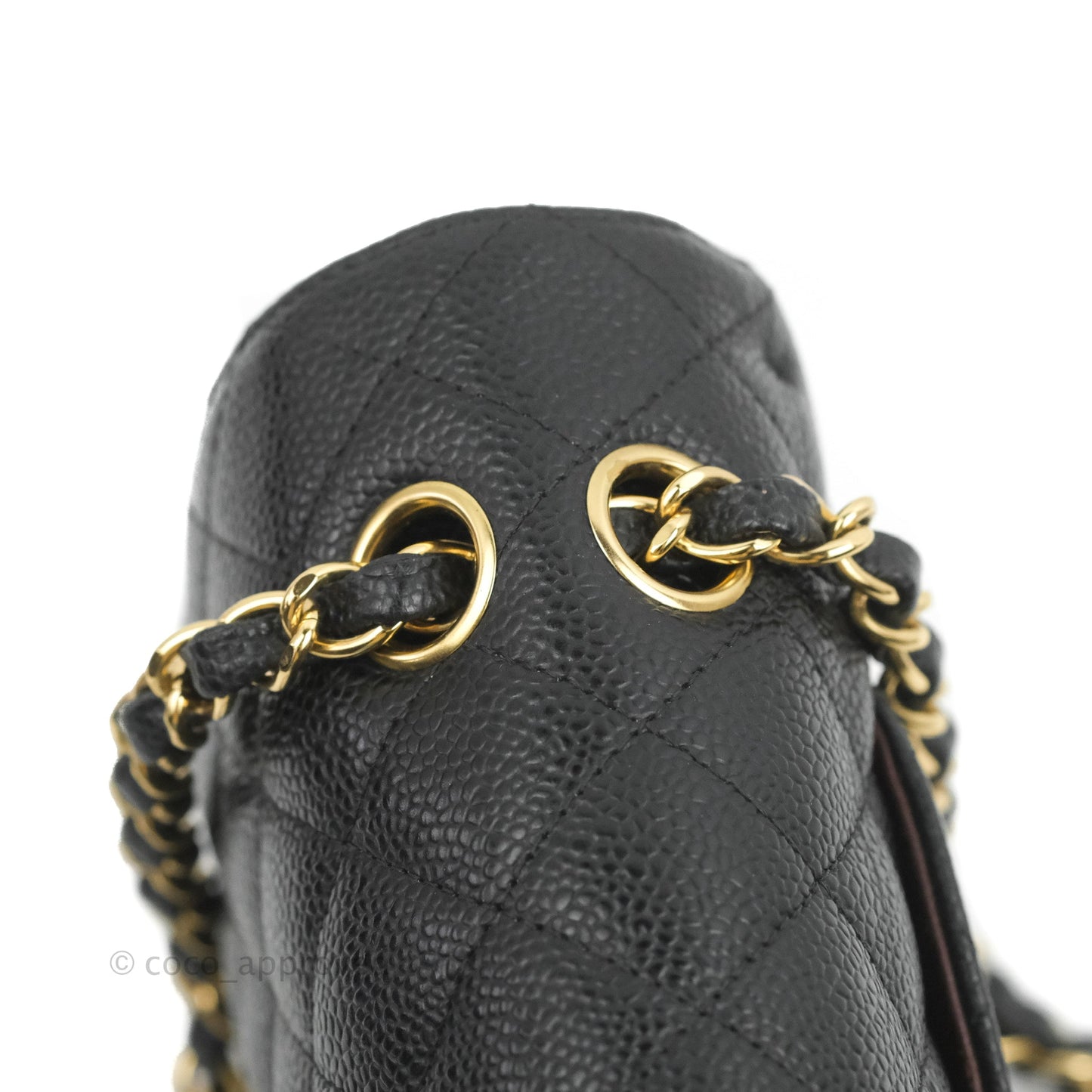 Chanel Classic M/L Medium Flap Quilted Black Caviar Gold Hardware