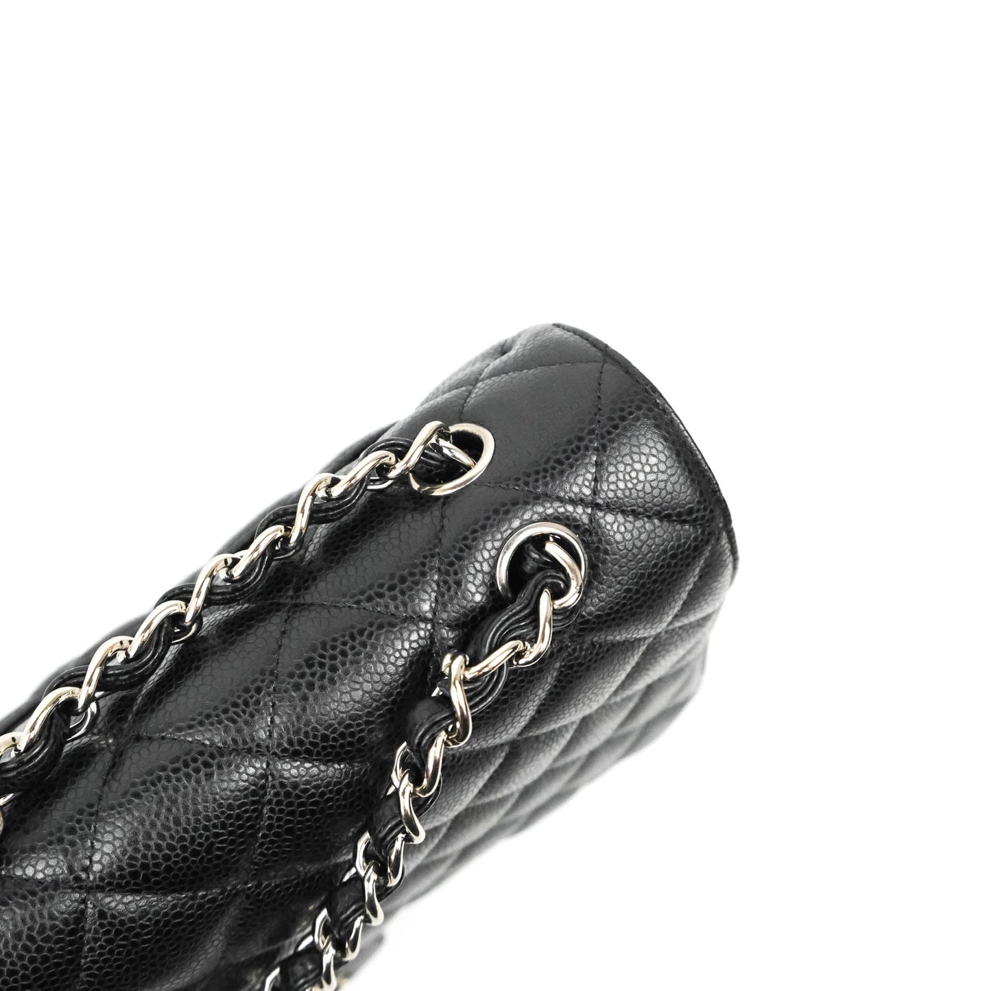 Chanel Quilted Single Flap Maxi Black Caviar Silver Hardware