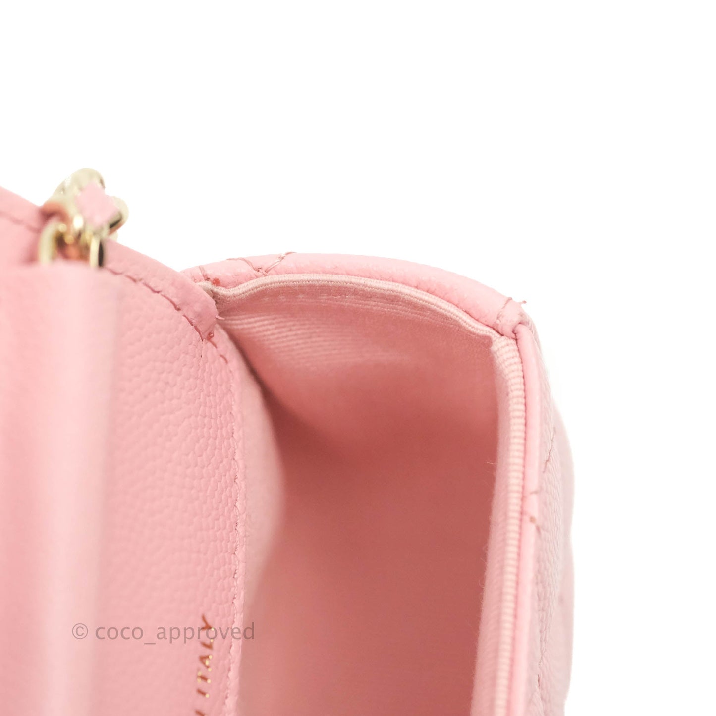 Chanel Classic Clutch With Chain Pink Caviar Gold Hardware
