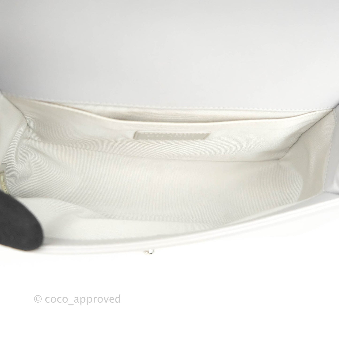 Chanel Quilted Medium Boy Grey Lambskin Silver Hardware
