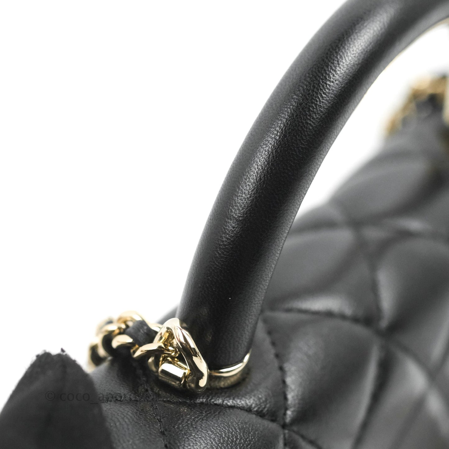 Chanel Quilted Top Handle Wallet on Chain WOC Black Lambskin Gold Hardware