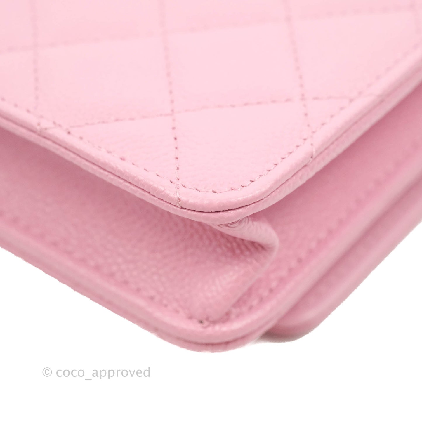 Chanel Top Handle Wallet On Chain WOC Pink Caviar Gold Hardware 22S