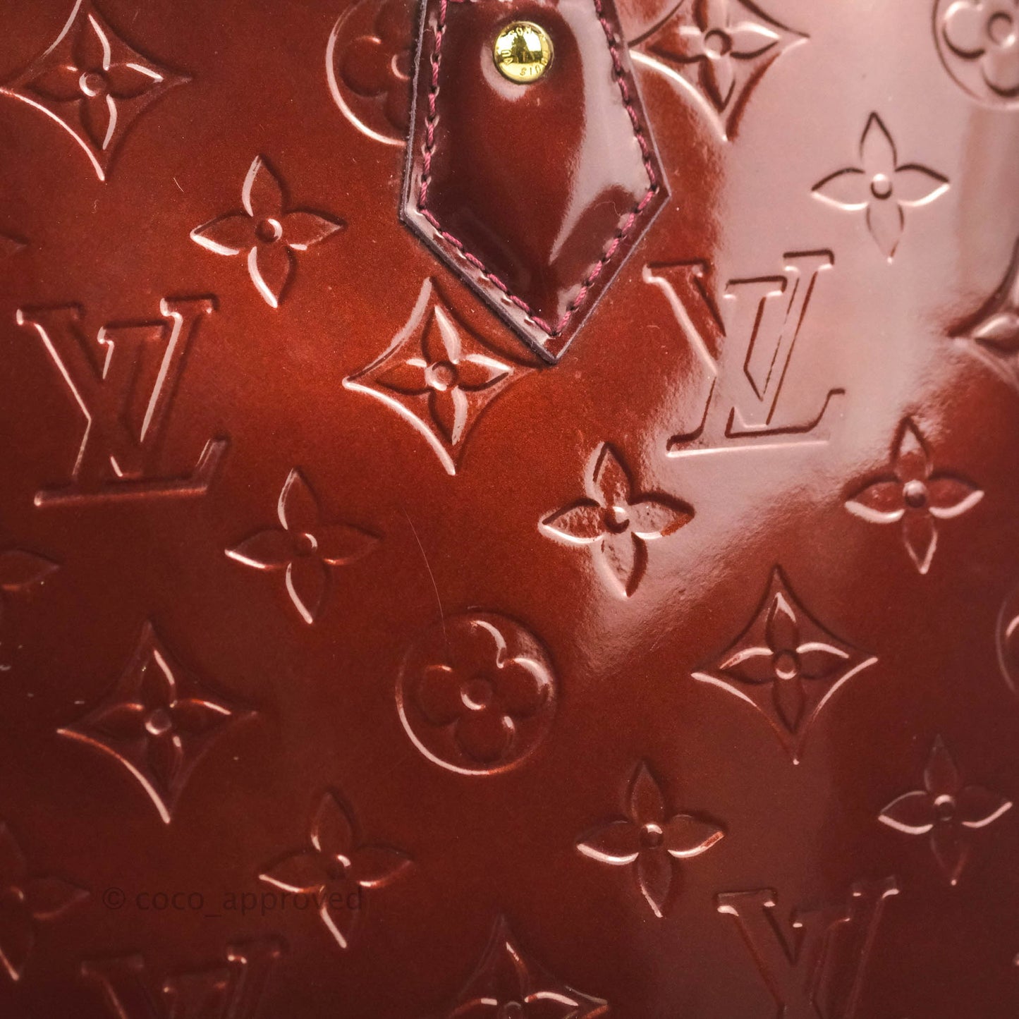 Louis Vuitton Alma PM Burgundy Patent Gold Hardware