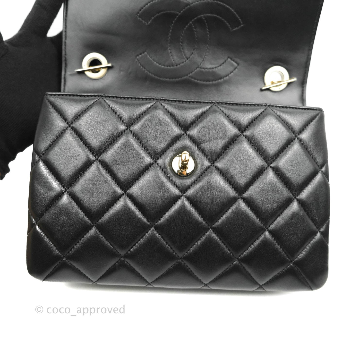 Chanel Trendy CC Small Black Lambskin Gold Hardware