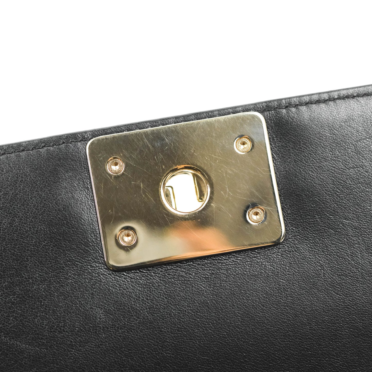 Chanel Chevron Medium Boy Black Calfskin Gold Hardware