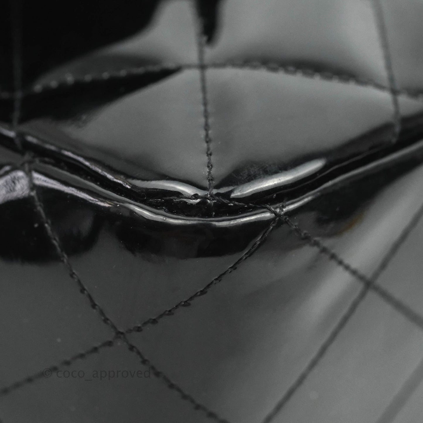 Chanel Jumbo Single Flap Black Patent Silver Hardware⁣⁣
