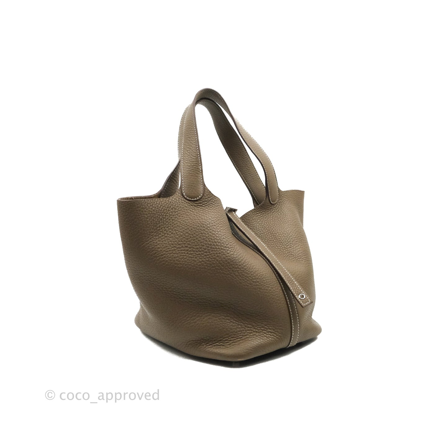 Hermès Picotin Lock 22 Clemence Etoupe Palladium Hardware