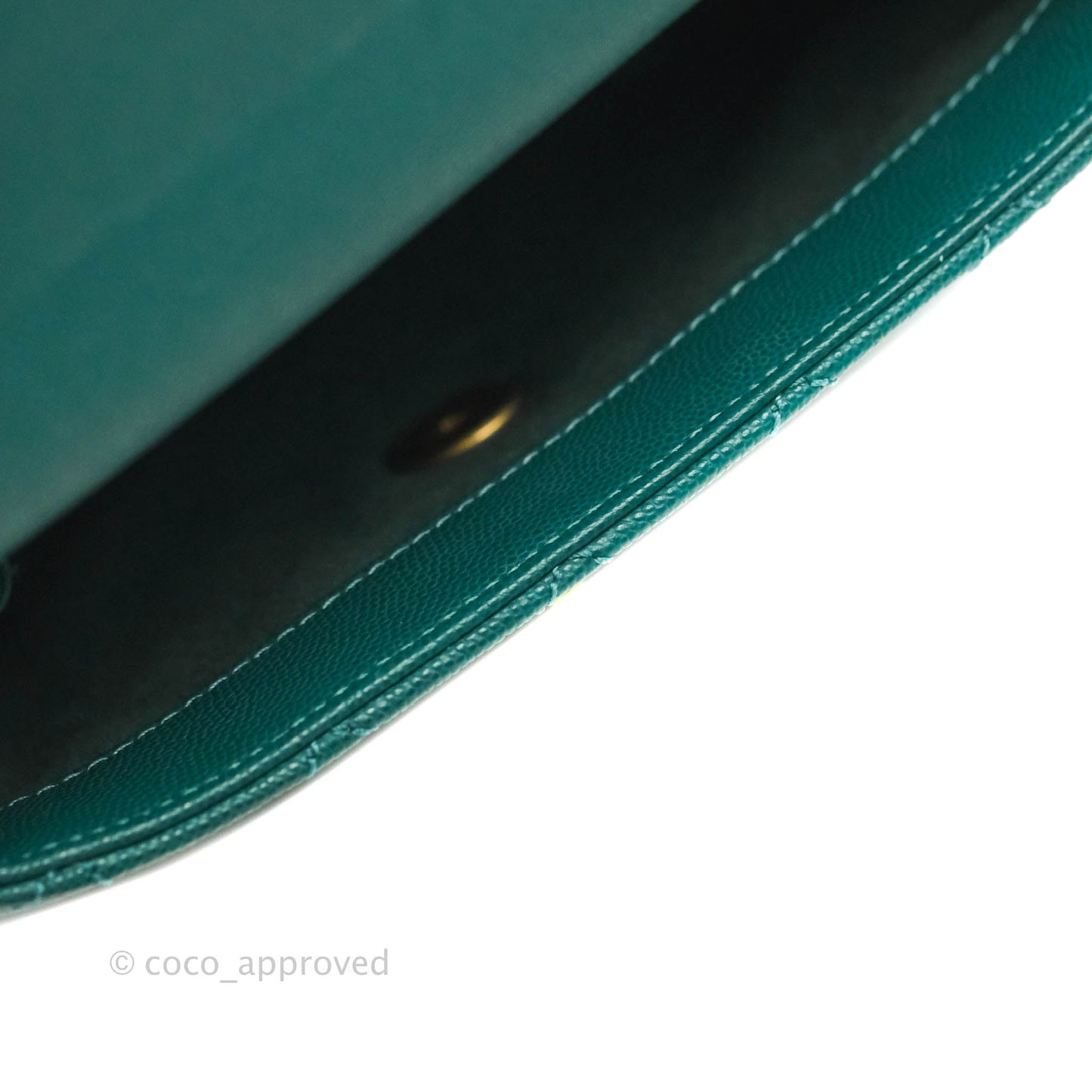 Chanel Small Quilted Coco Handle Teal Green Caviar Gold Hardware