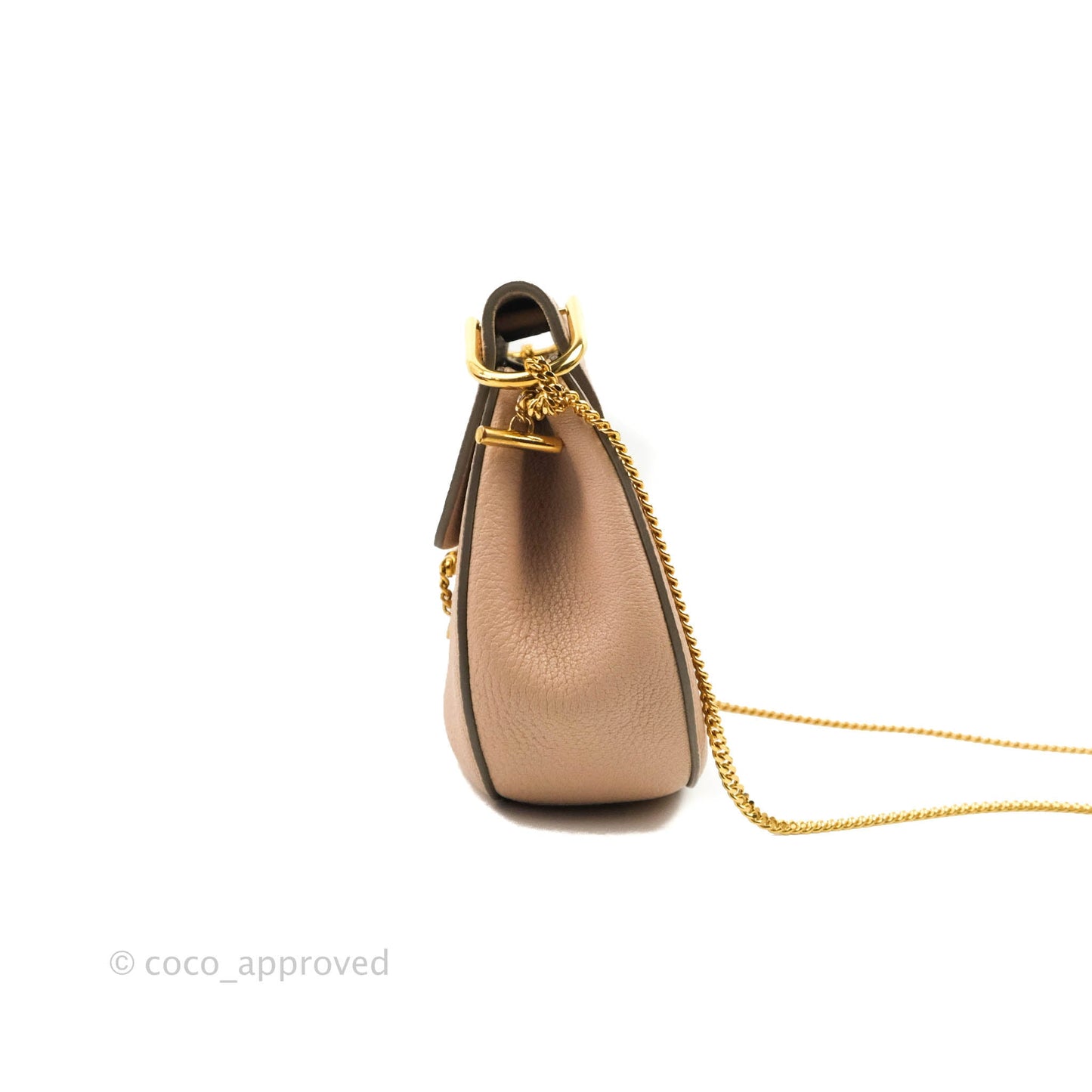 Chloe Drew Crossbody Bag Pink Grained Leather