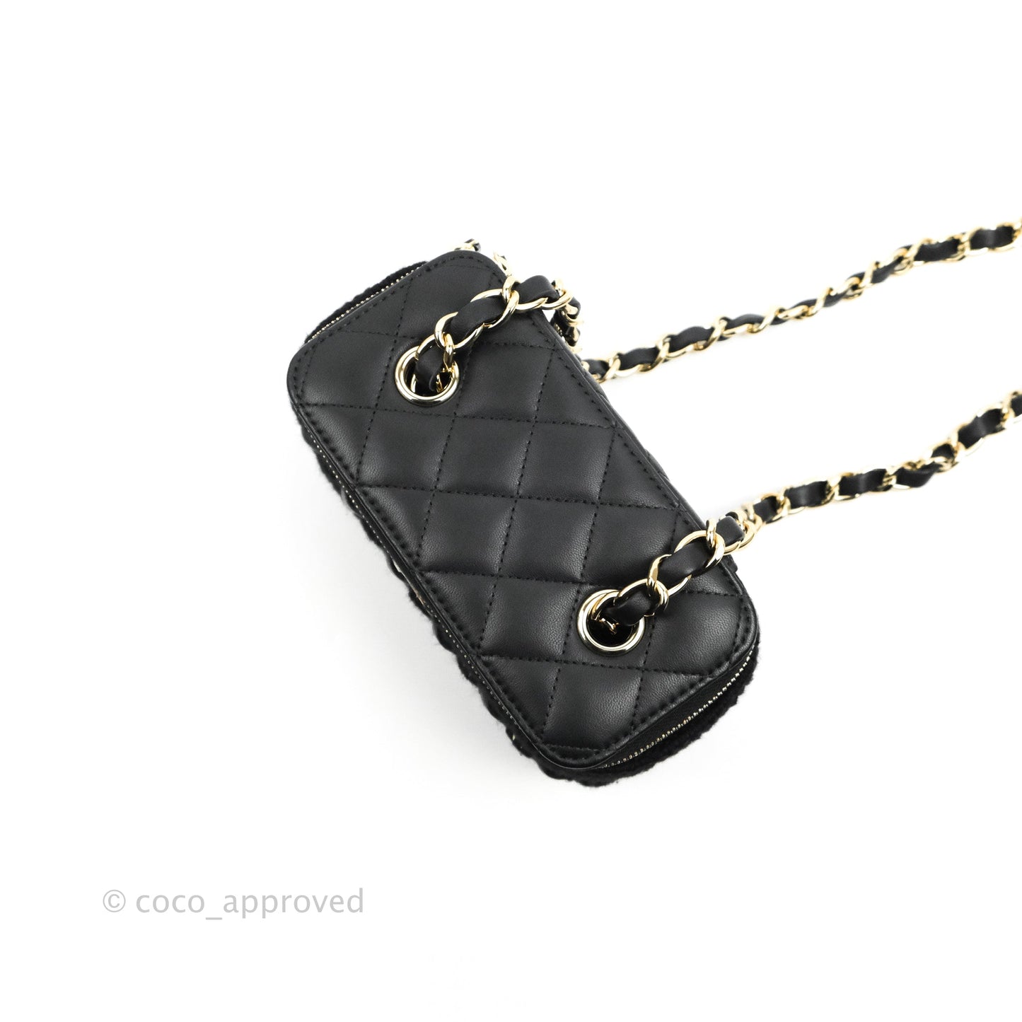 Chanel Vanity with Chain Crochet Black Lambskin Gold Hardware