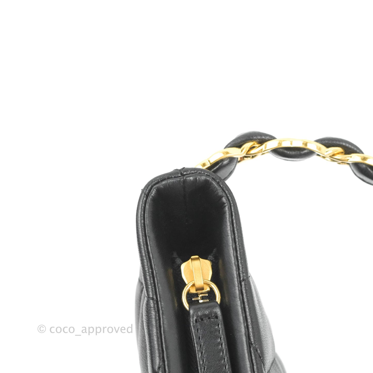 Chanel Small Hobo Bag CC Chain Black Calfskin Aged Gold Hardware 22K