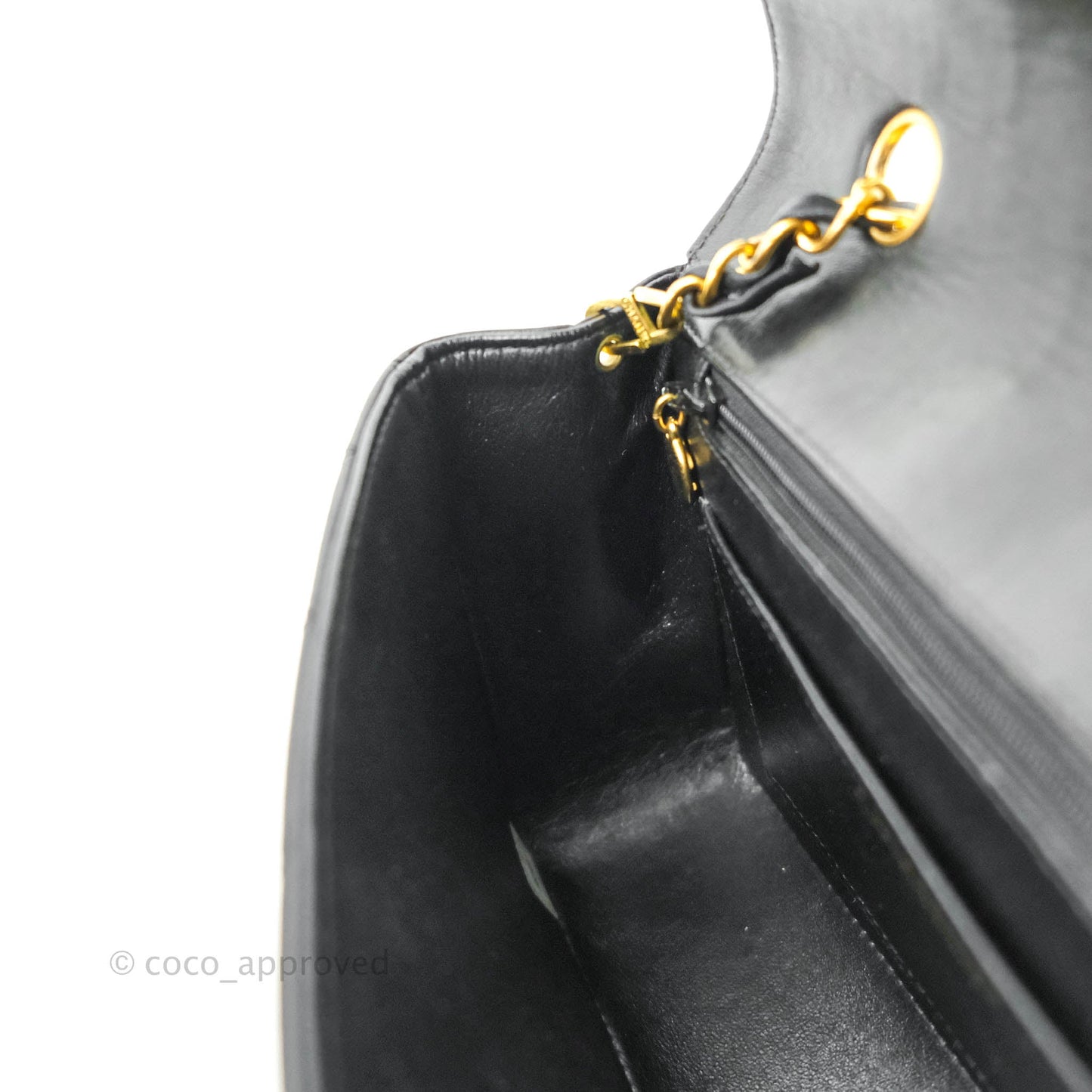 Chanel Black Quilted Lambskin Small Vintage Classic Diana Flap 24K Gold Hardware