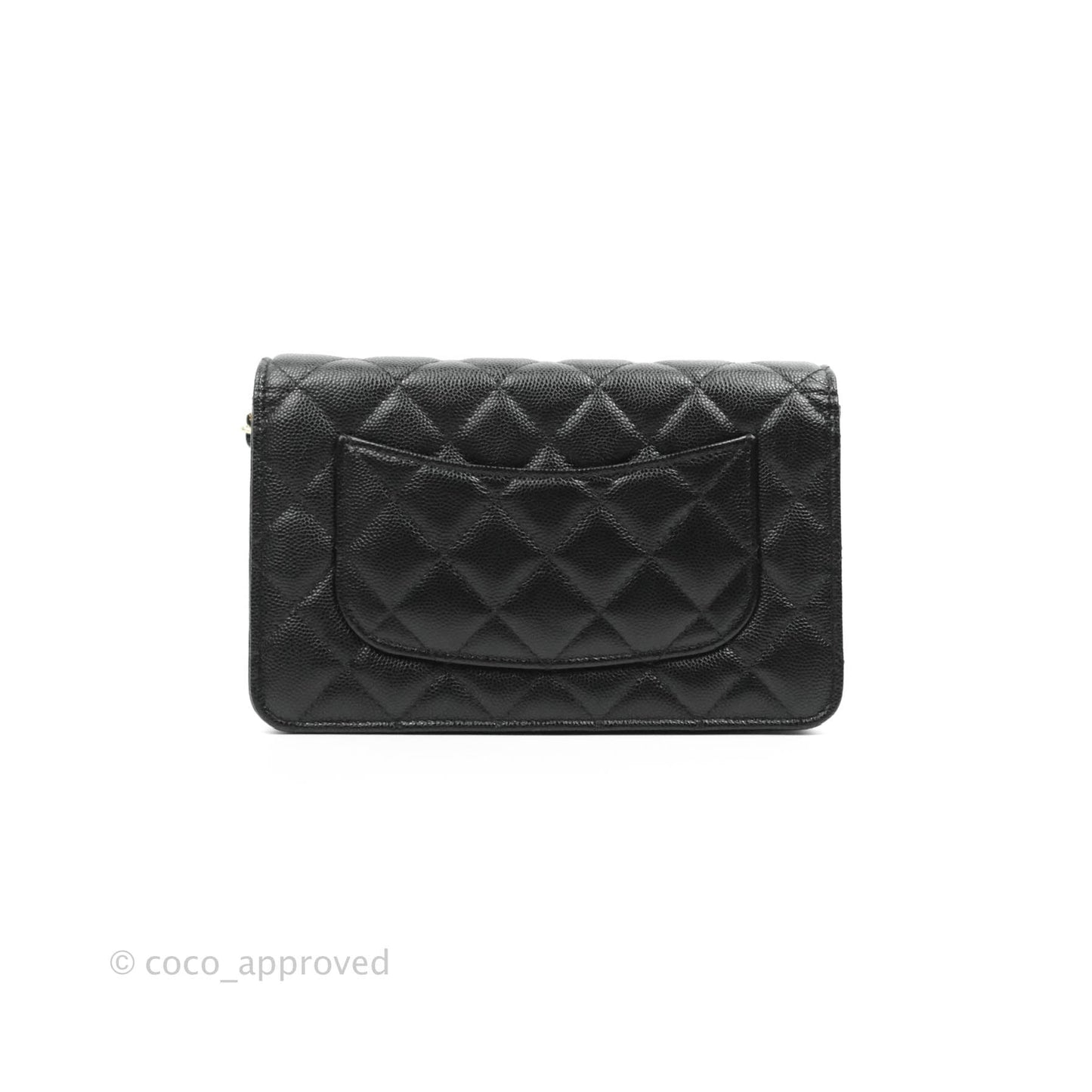 Chanel Quilted WOC Black Caviar Gold Hardware With Charms