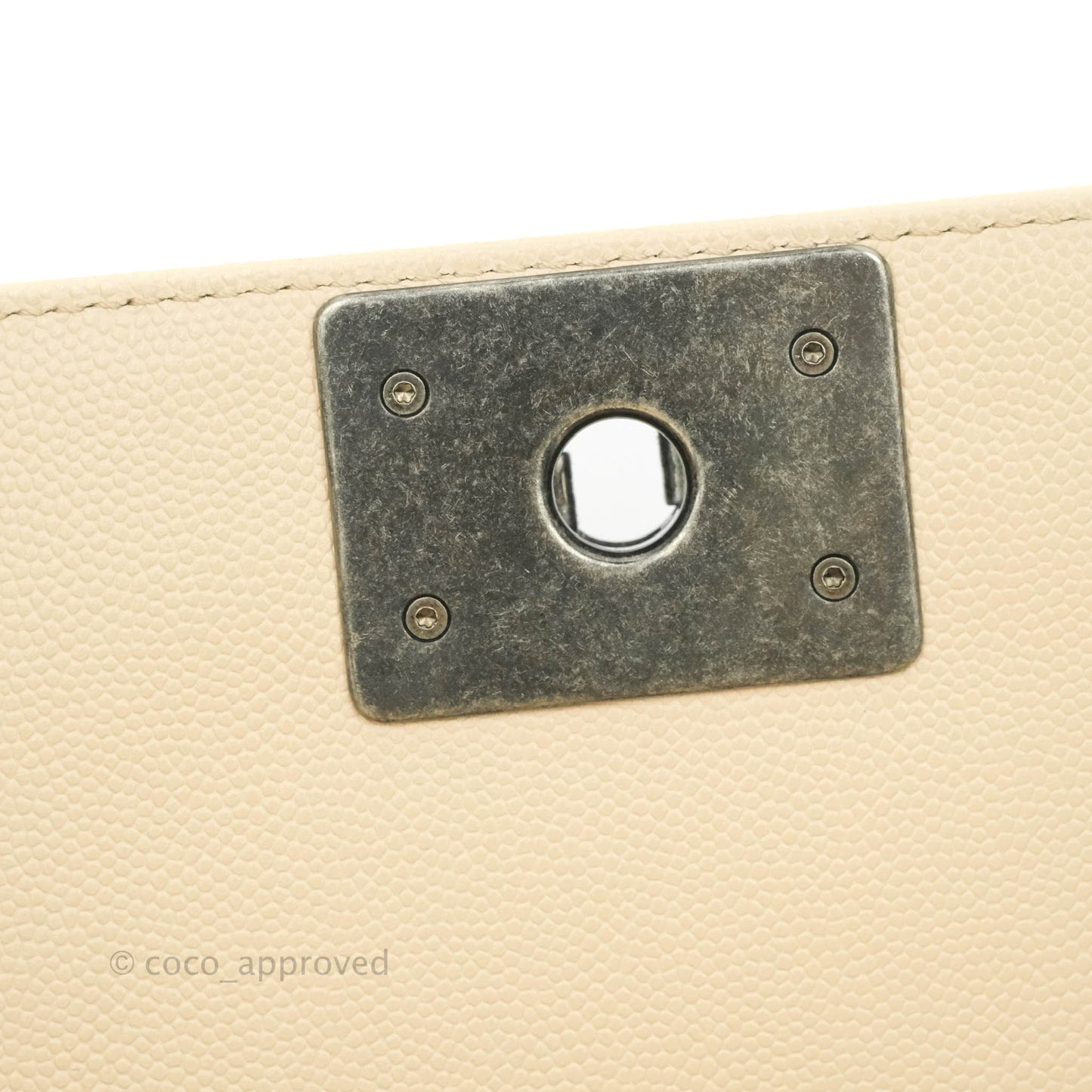 Chanel Chevron Medium Boy Light Pink Beige Caviar Ruthenium Hardware