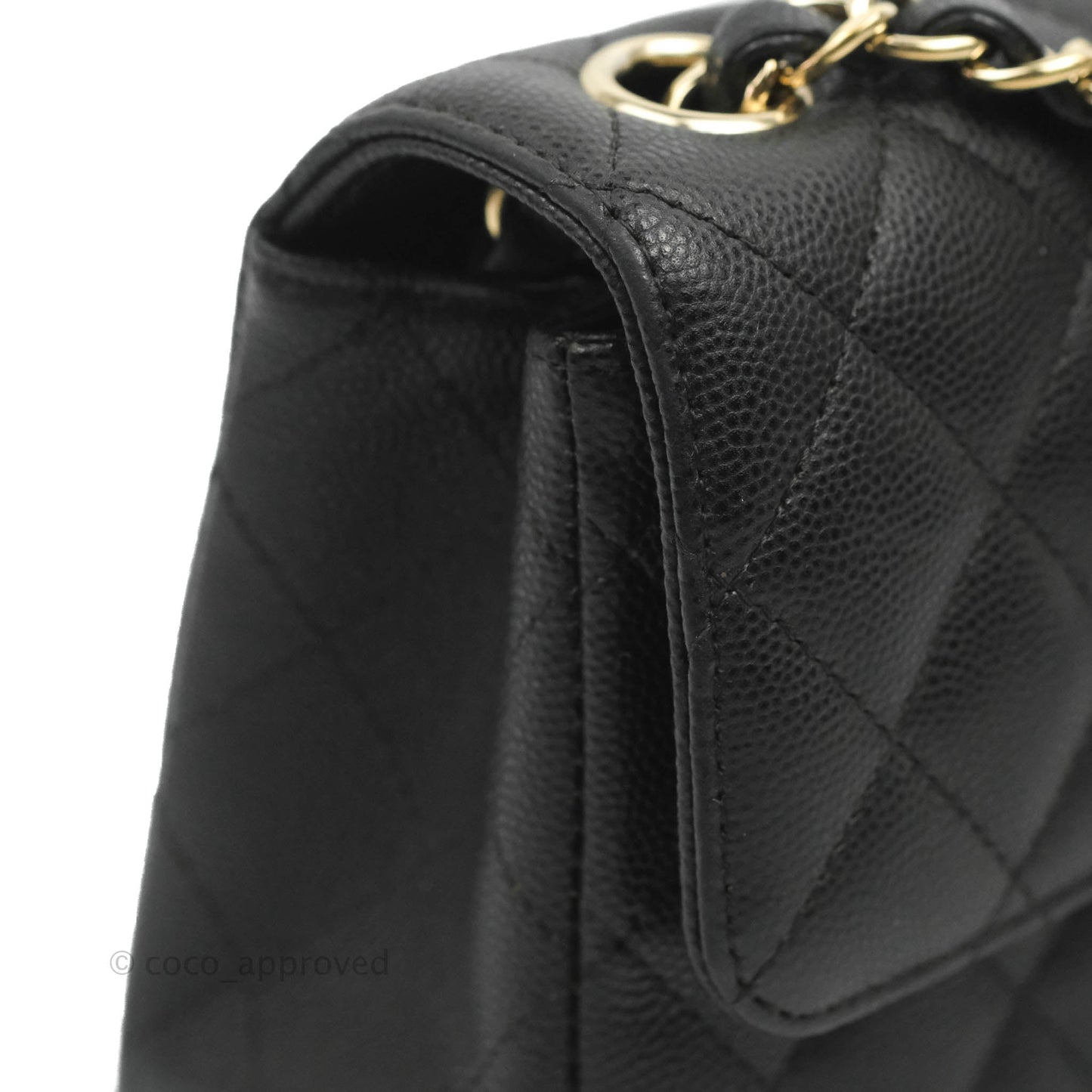 Chanel Classic Mini Rectangular Flap Black Caviar Gold Hardware 17C
