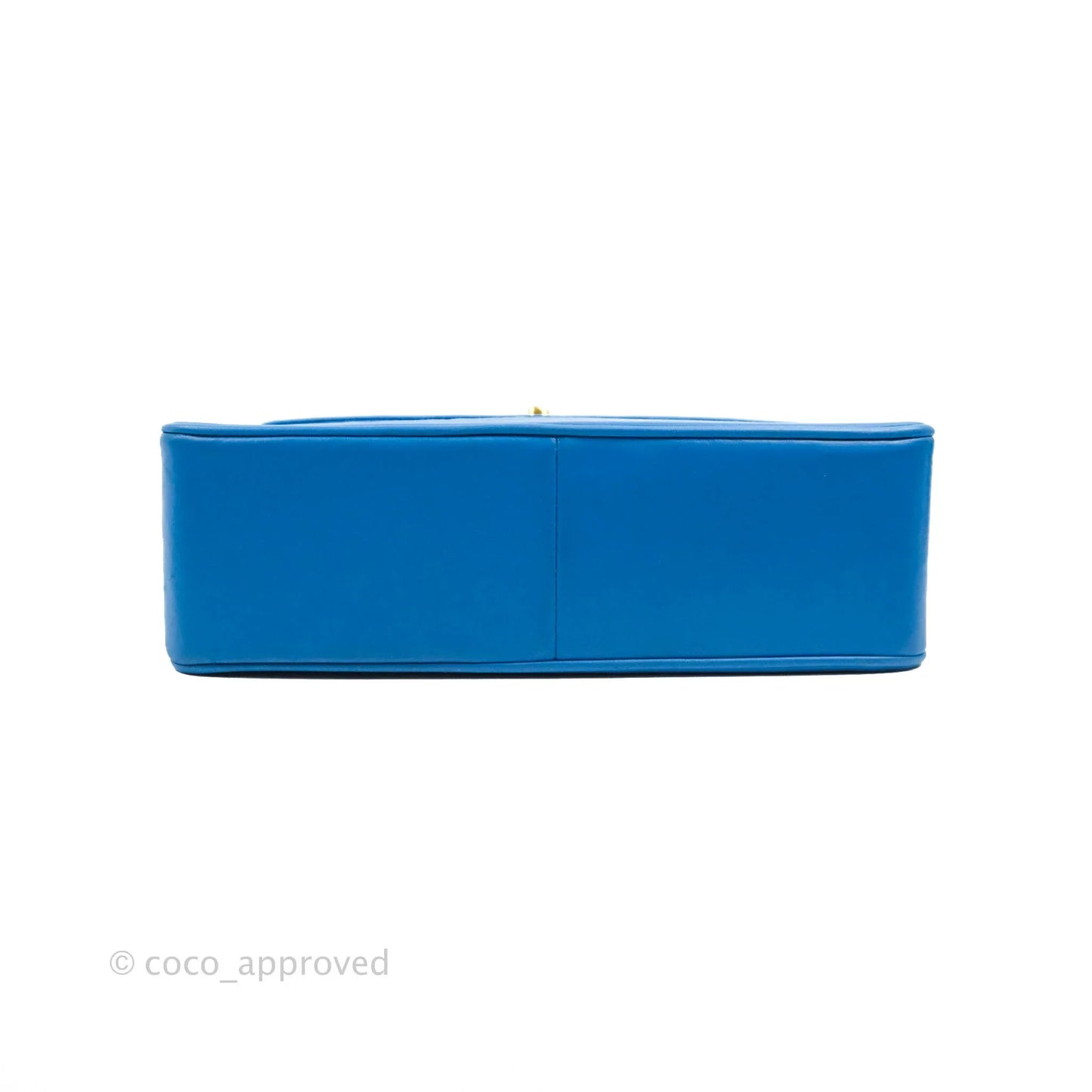 Chanel Vintage Trapezoid Flap Bag Blue Lambskin 24K Gold Hardware