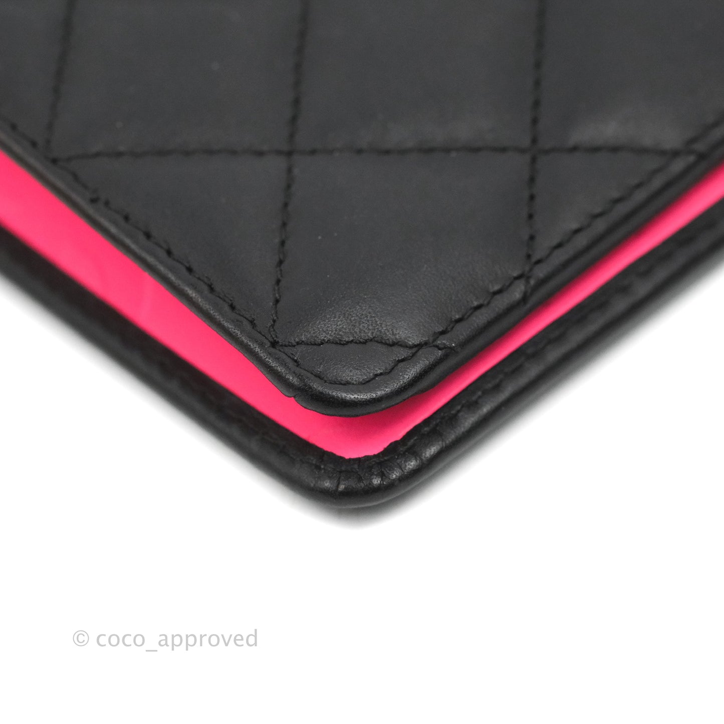 Chanel Quilted Cambon Yen Wallet Black Calfskin Silver Hardware