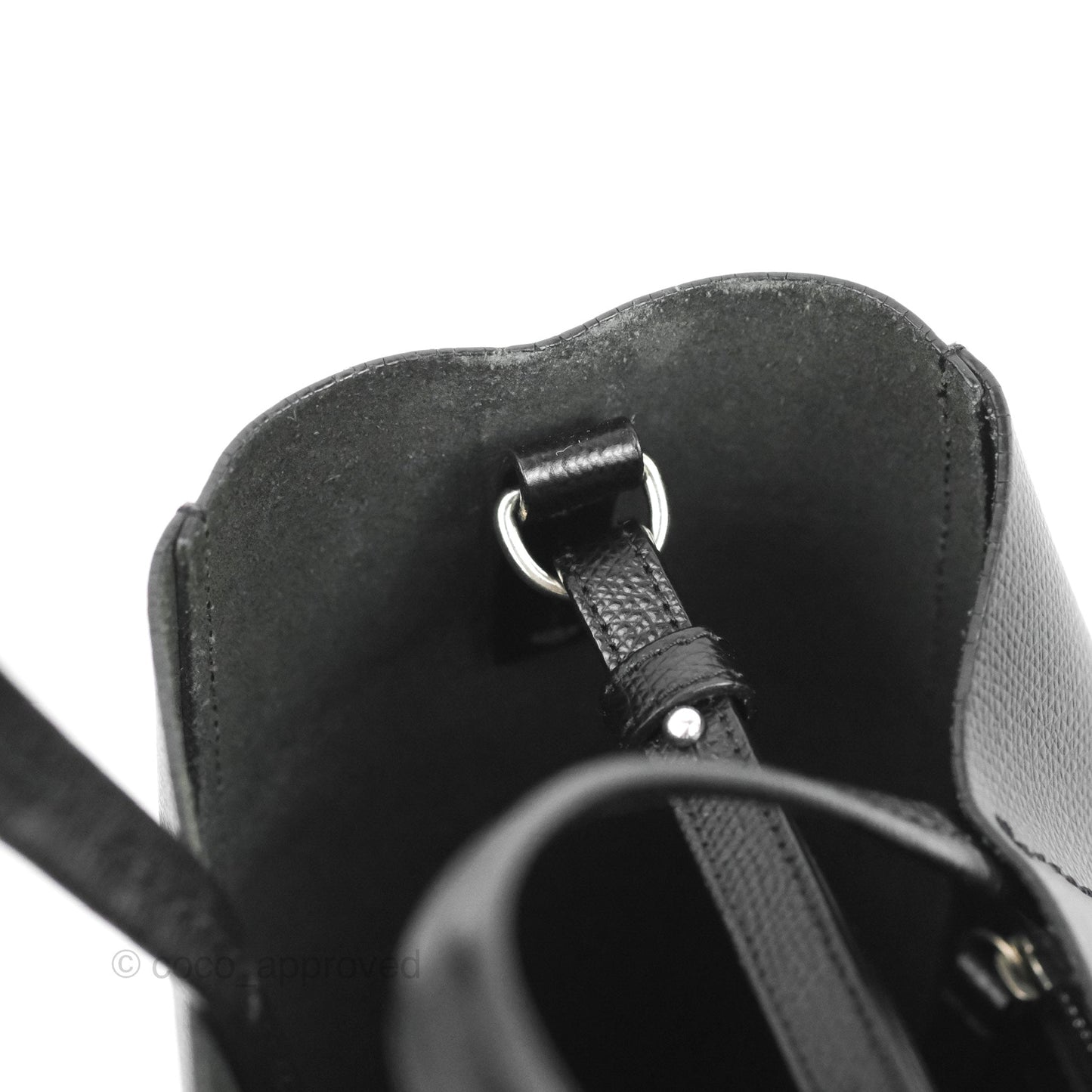 Celine Small Vertical Cabas Tote Black Grained Calfskin Silver Hardware