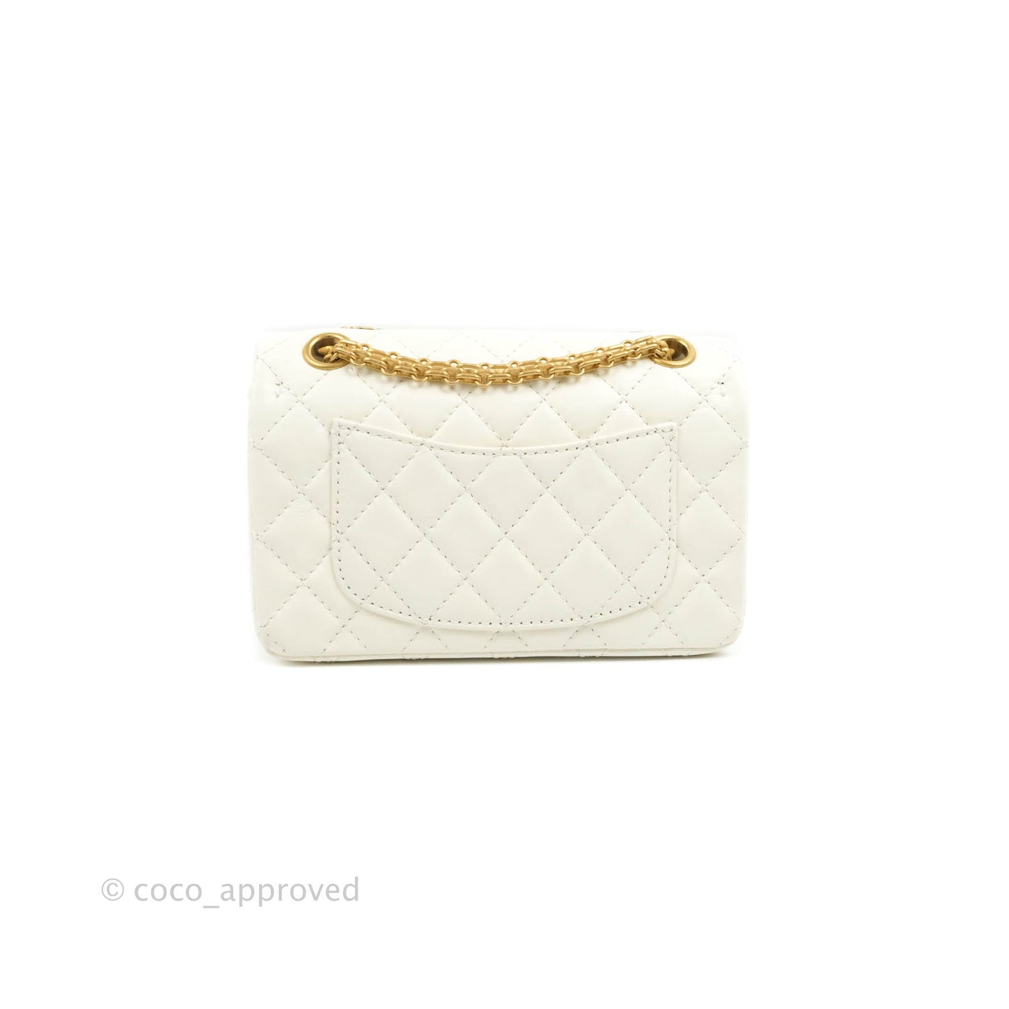 Chanel Mini Reissue 224 White Aged Calfskin Gold Hardware