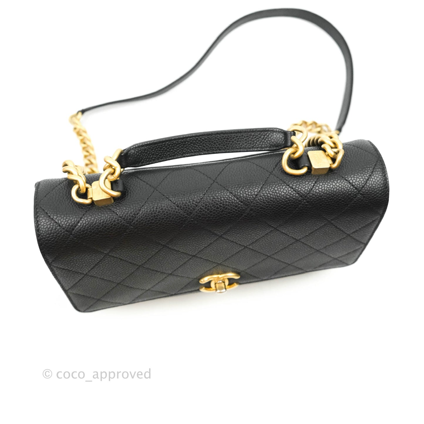 Chanel Chic Affinity Small Grained Calfskin Black Aged Gold Hardware