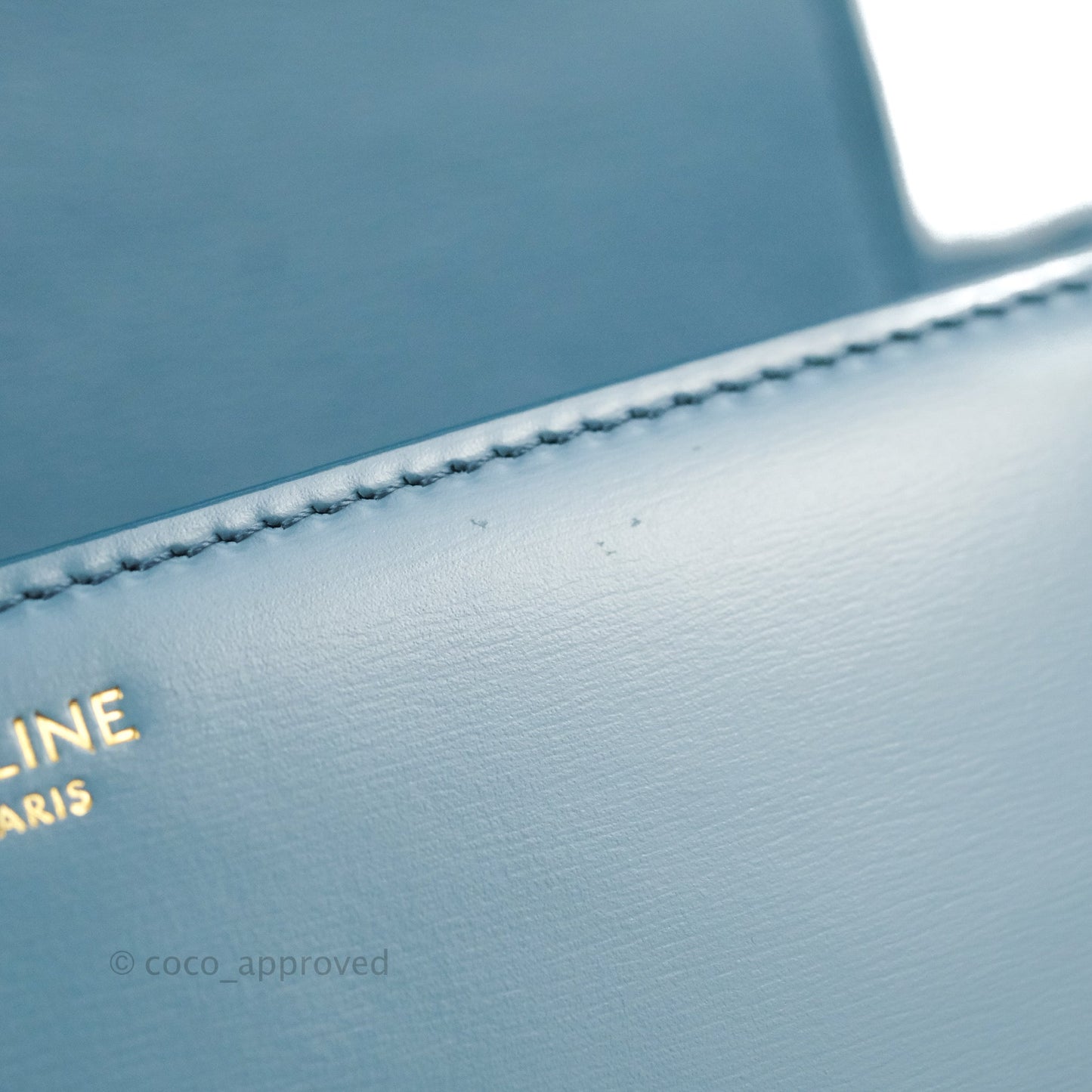Celine Teen Triomphe Bag Shiny Calfskin Denim Blue