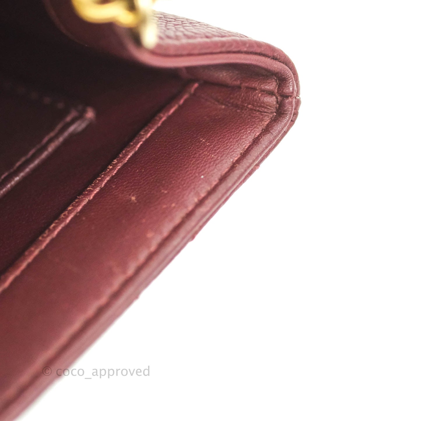 Chanel Quilted Small CC Filigree Flap Burgundy Caviar