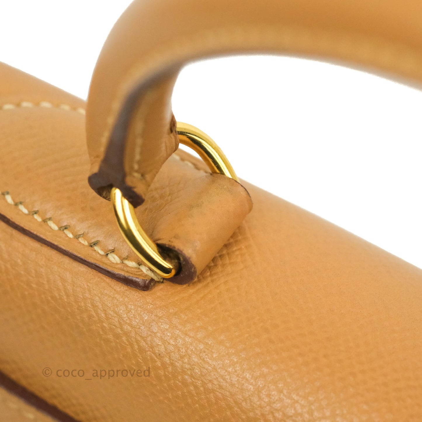 Hermès Vintage Kelly 28 Gold Natural Courchevel Sellier Gold Hardware